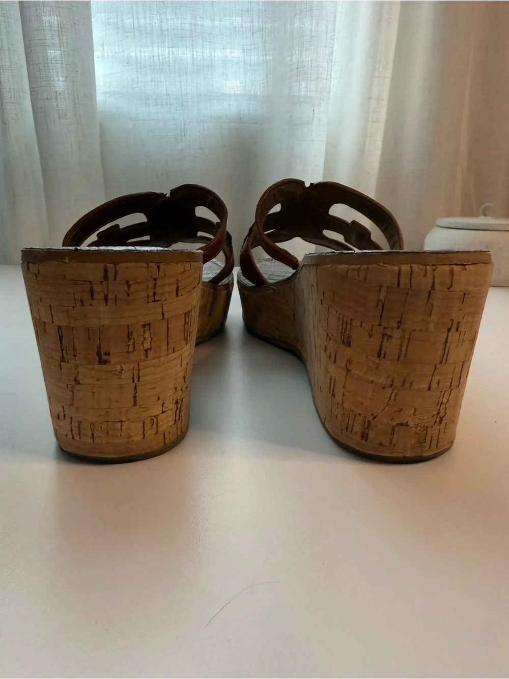 Sam Edelman Women's Brown Cork Wedge Slide Sandals - Size 10